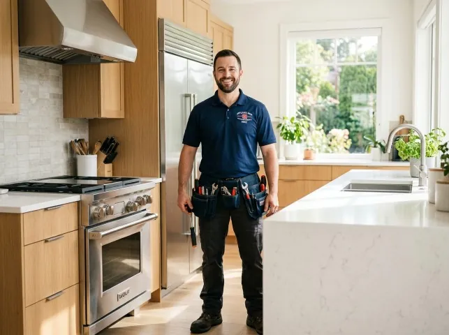 Appliance Repair Hero technician in a Aberdeen, MS kitchen after an appliance repair